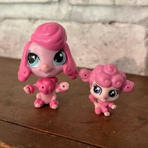 LITTLEST PET SHOP LPS #3847 Pink‎ Poodle Dog  GLITZY GAYMOR And Mini